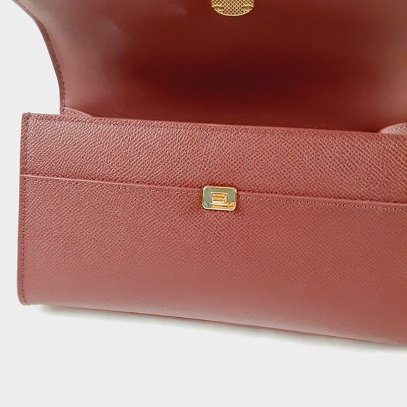 HCC X Melodie Cecile Deep Maroon Red Top Handle Shoulder Bag  Leather w/Dust Bag - Picture 9 of 16